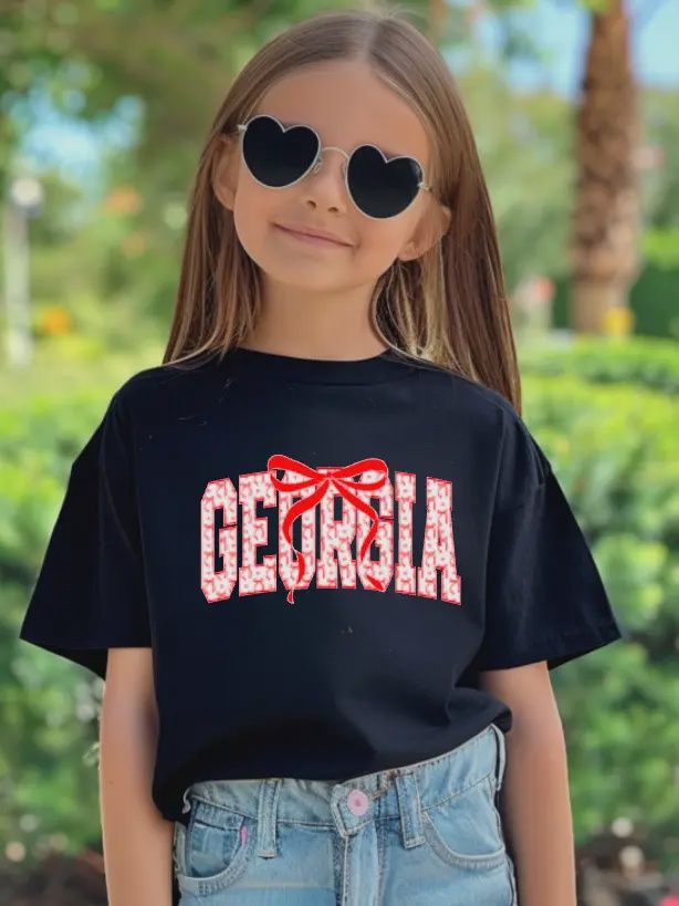 Youth Preppy Georgia Coquette Bow Graphic Tee