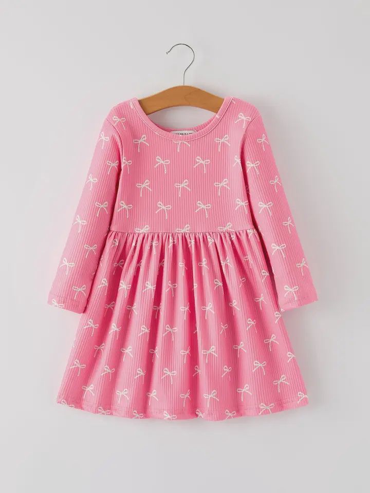 Pink Bow Girl&#39;s Dress