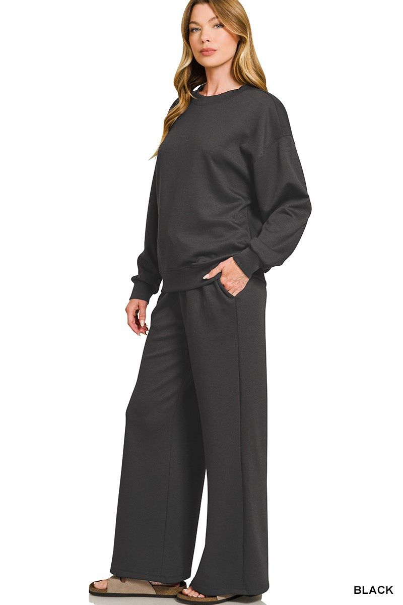 Scuba Crewneck Pullover &amp; Pants 2 Piece Set