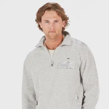 Gray Camo Qtr Zip Pullover