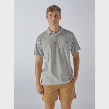 Mens Gray/White Polo