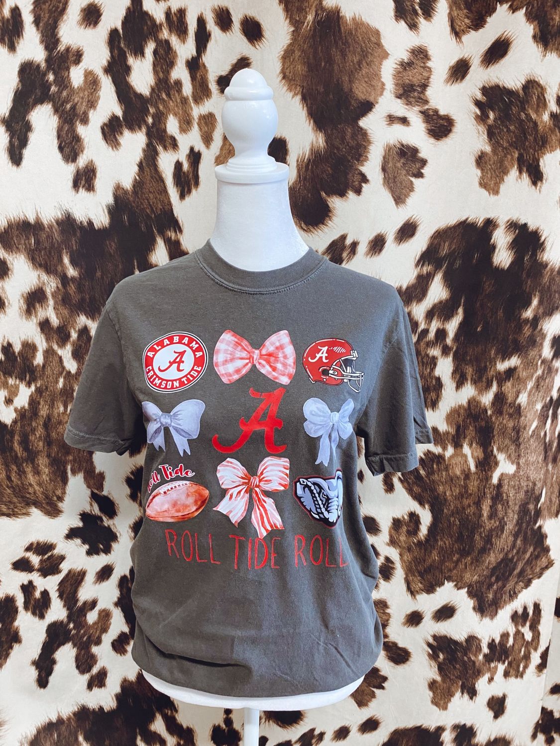 Alabama Roll Tide Roll Football Coquette Graphic Tee