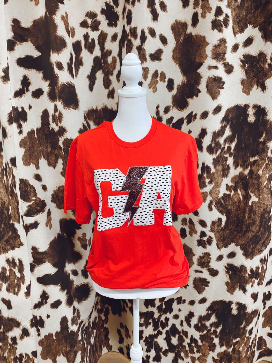 GA Lightning Bolt Applique Short Sleeve Graphic Tee