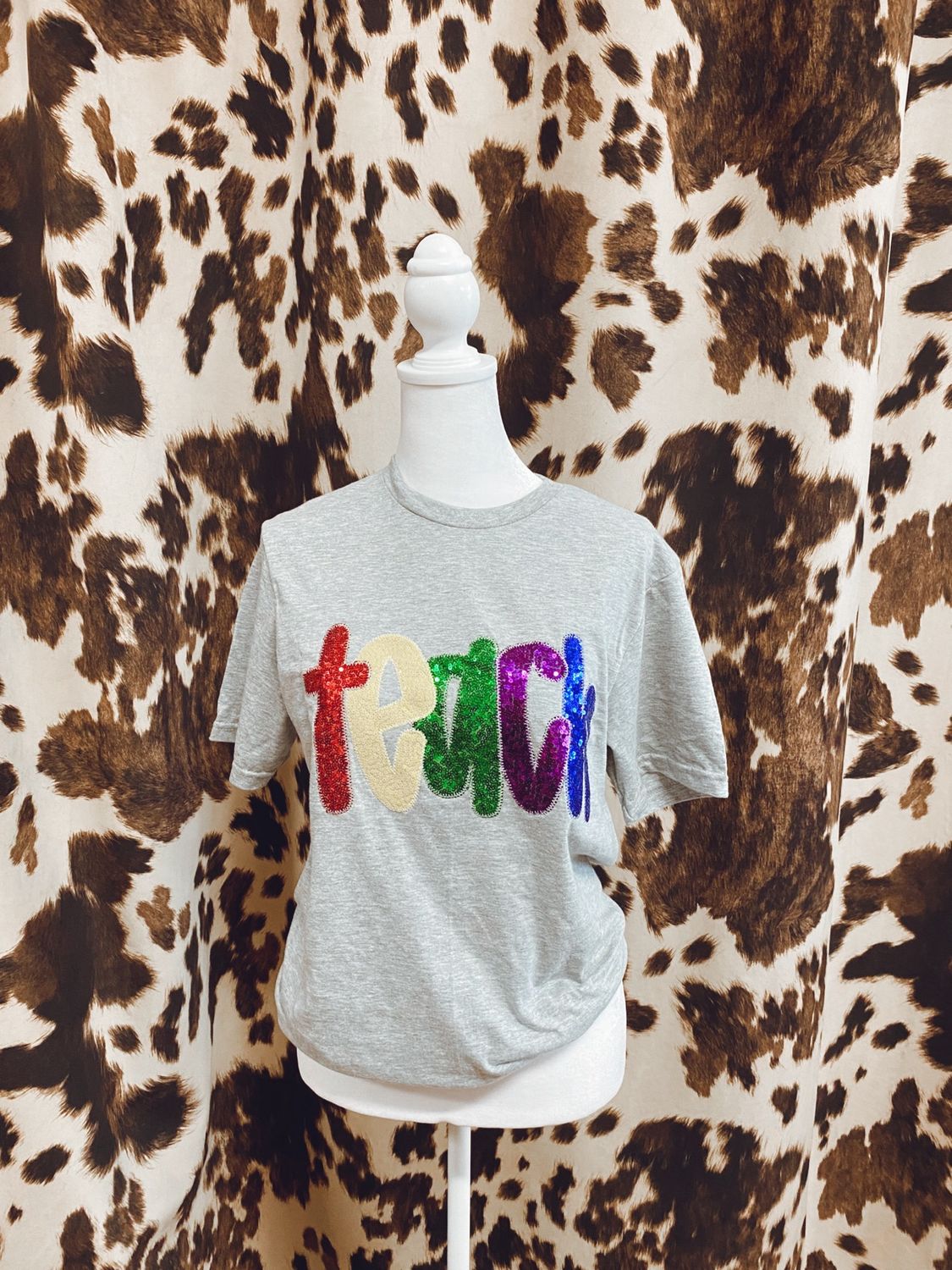 Teach Teacher Colorful Short Sleeve Graphic Tee