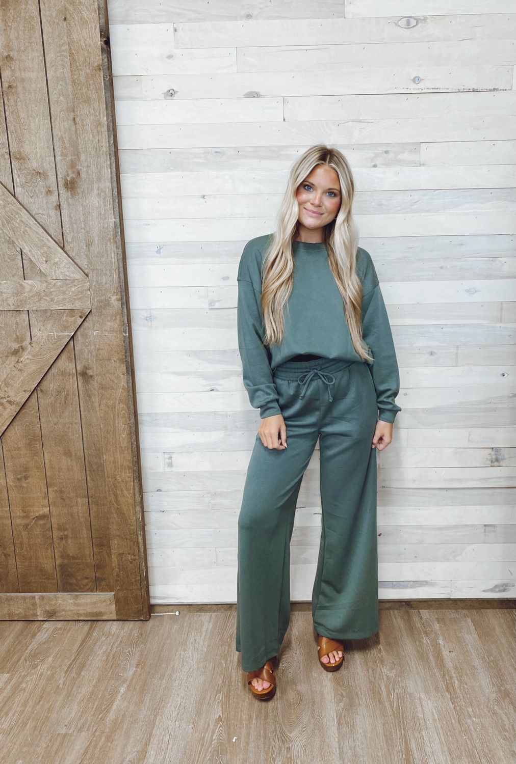 Scuba Crewneck Pullover &amp; Pants 2 Piece Set