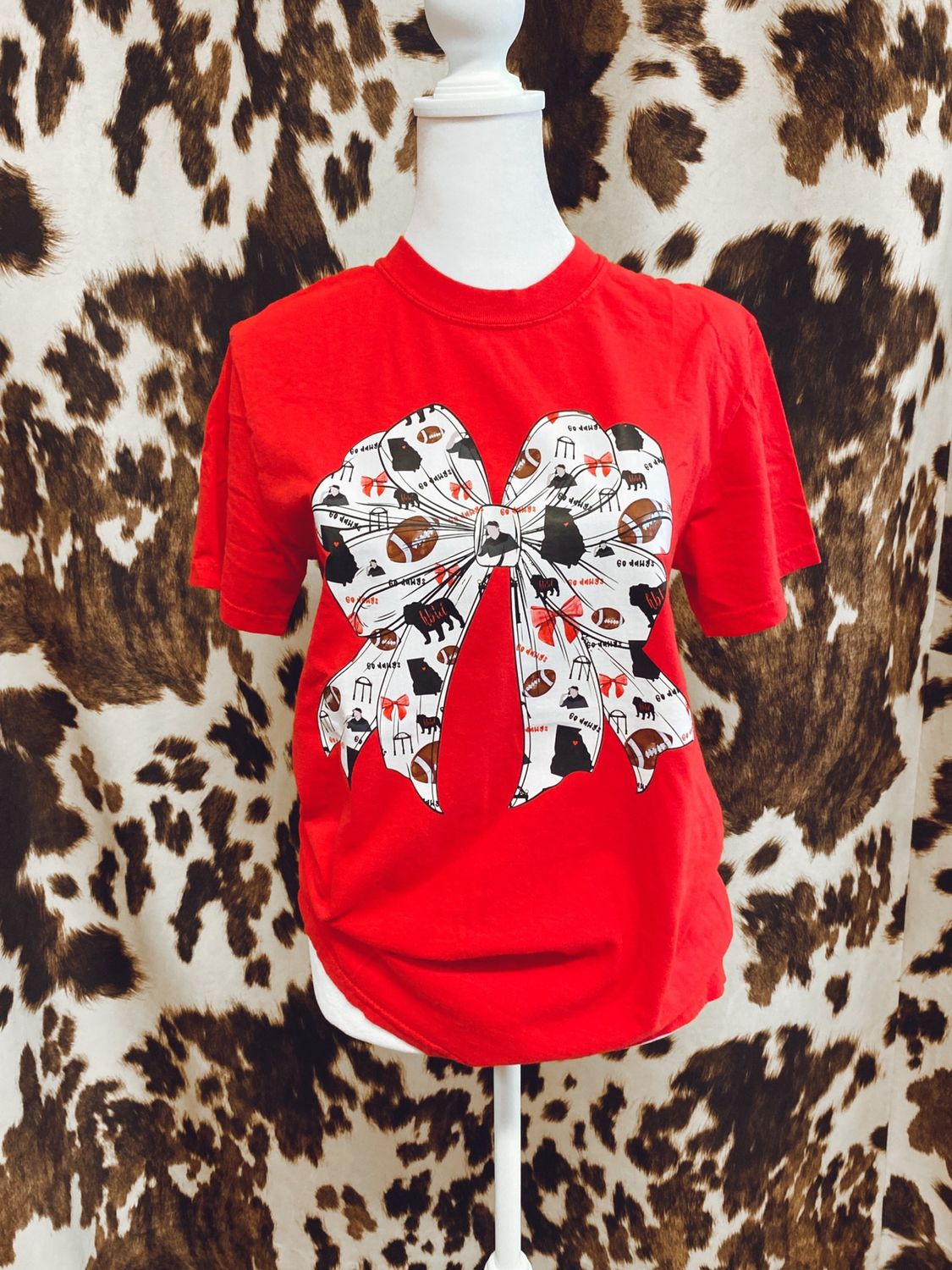 Georgia Bulldogs Coquette Bow Graphic Tee