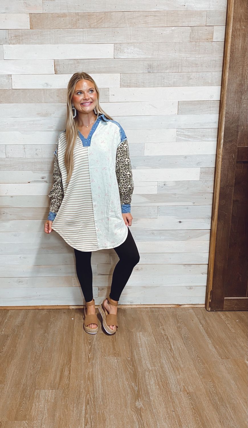 Leopard Mix And Match Long Tunic Top