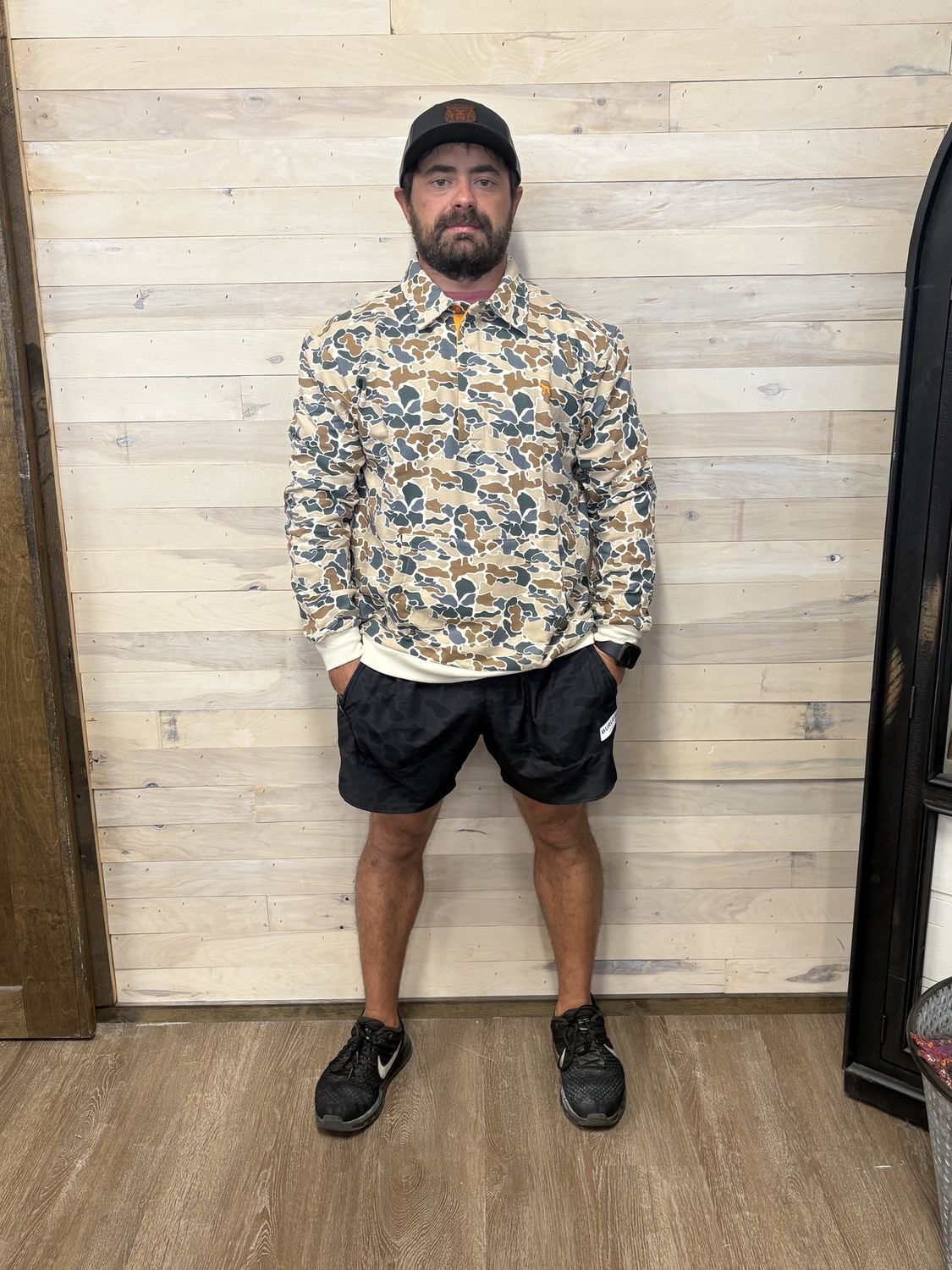 Camo Polo Button Pullover