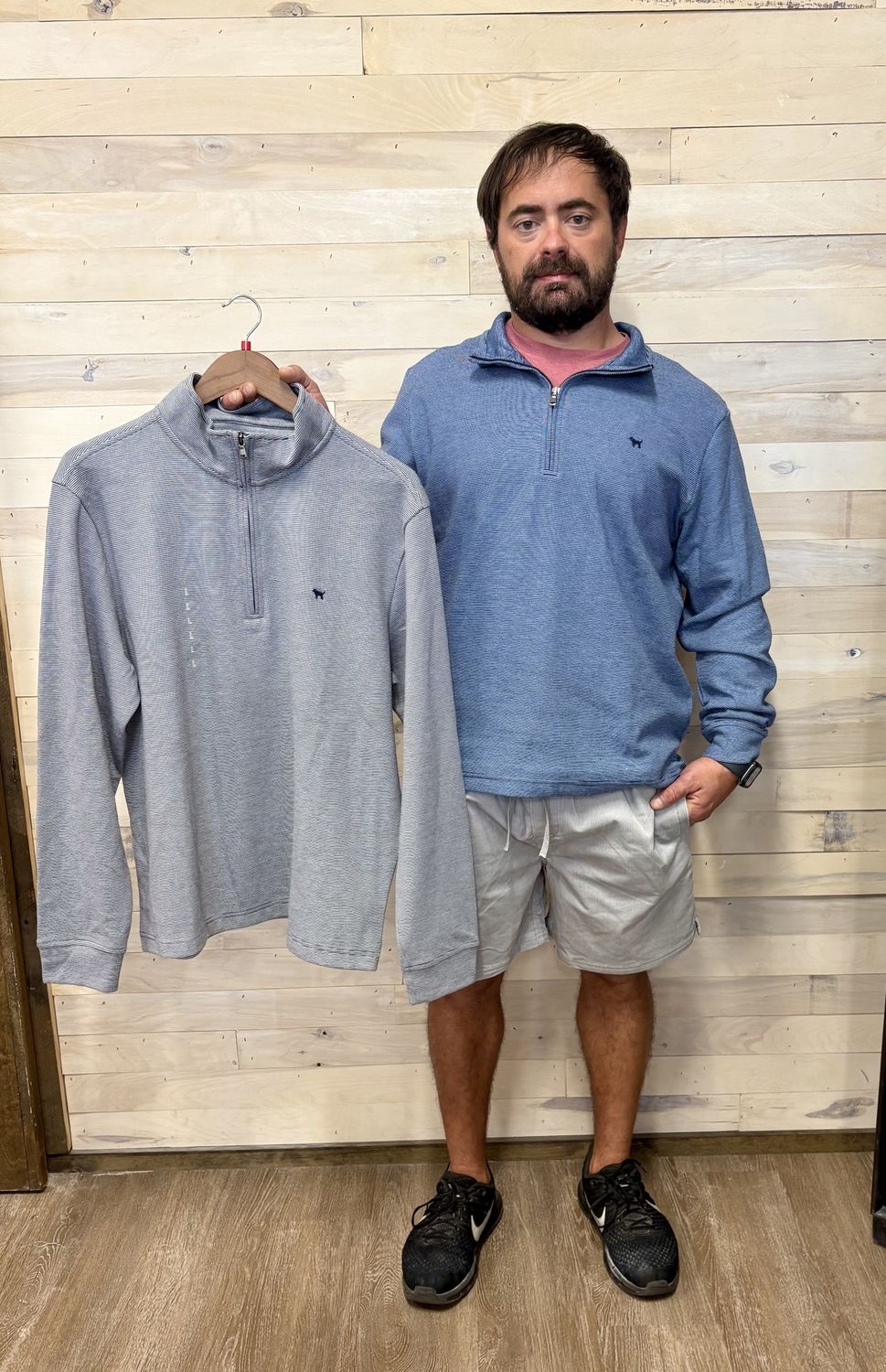 Striped Qtr Zip Pullover