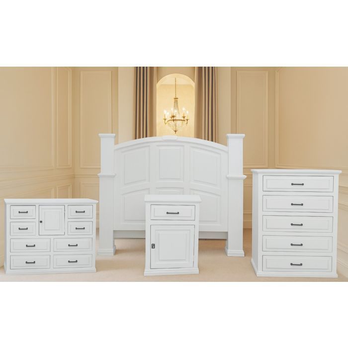 Frosted White Mansion Bedroom Set