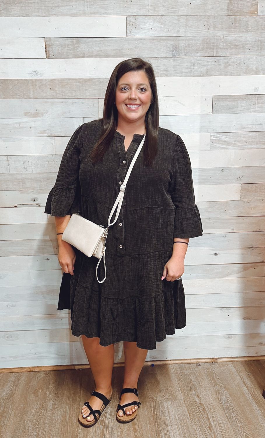 Plus Size Mineral Washed Woven Mini Dress