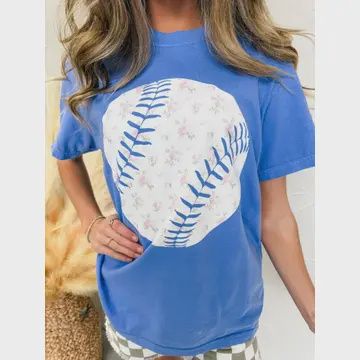 Floral Baseball Graphic Tee