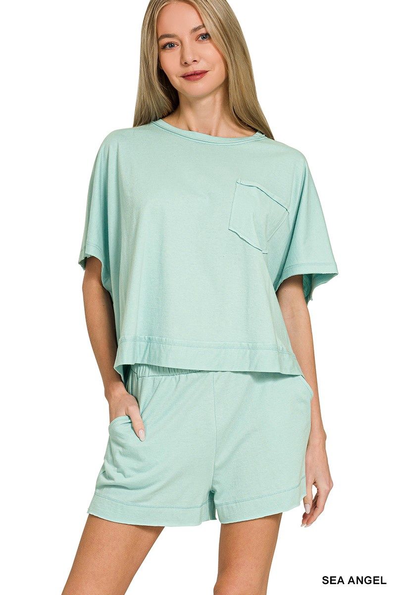 Exposed Seam Boxy Top &amp; Shorts Set