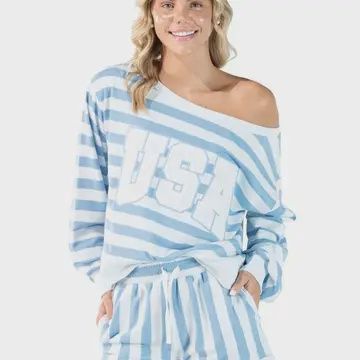 Striped USA Crew Neck Striped Set