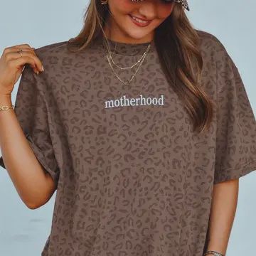 Motherhood Leopard Graphic Tee