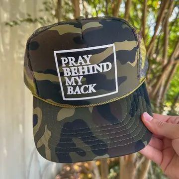 Pray Behind My Back Camo Trucker Hat