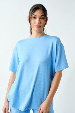 Brushed Hacci Oversized Boyfriend Tee