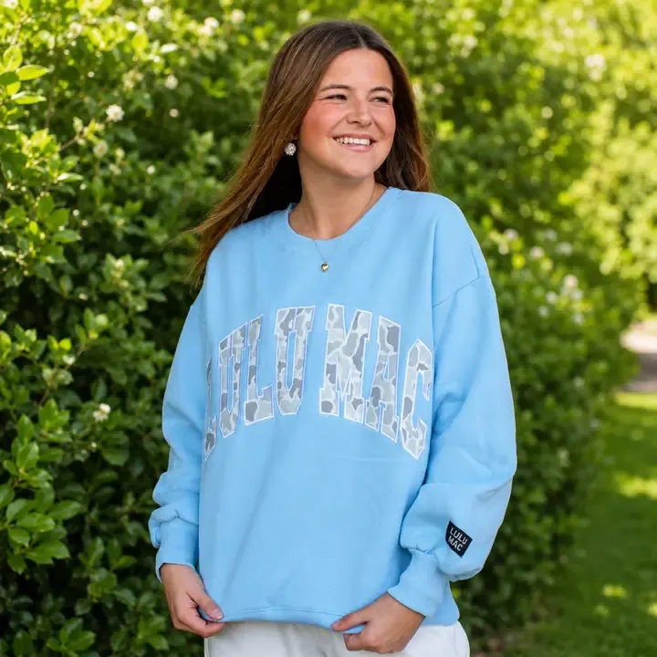 Lulumac Camo Blue Crewneck