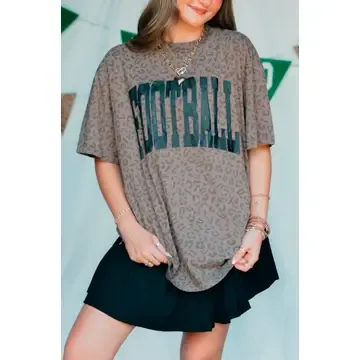 Football Brown Leopard Tee