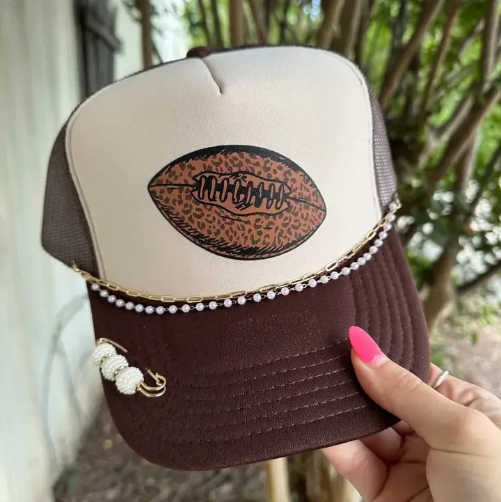 Leopard Football Trucker Hat
