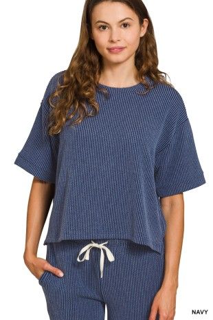 Raised Rib Short Sleeve Tee &amp; Pants Set