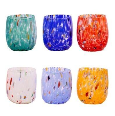 Bicchieri Botte Colorati - Confezione 6 pezzi in vetro soffiato di Murano 300 ml