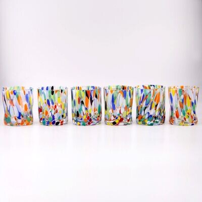 Bicchieri Mignon Arlecchino - Confezione 6 pezzi in vetro soffiato di Murano 40ml