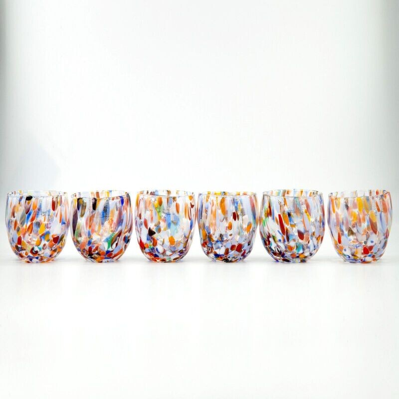Bicchieri Botte Mignon Millefiori - Confezione 6 pezzi in vetro soffiato di Murano 40 ml