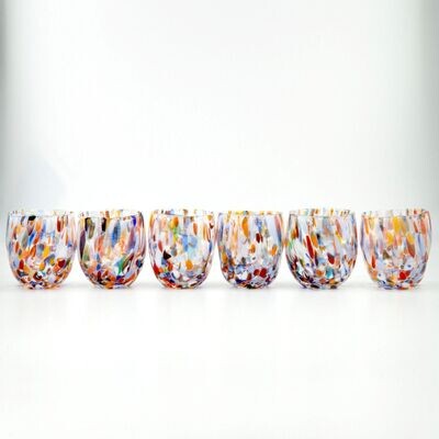 Bicchieri Botte Mignon Millefiori - Confezione 6 pezzi in vetro soffiato di Murano 40 ml