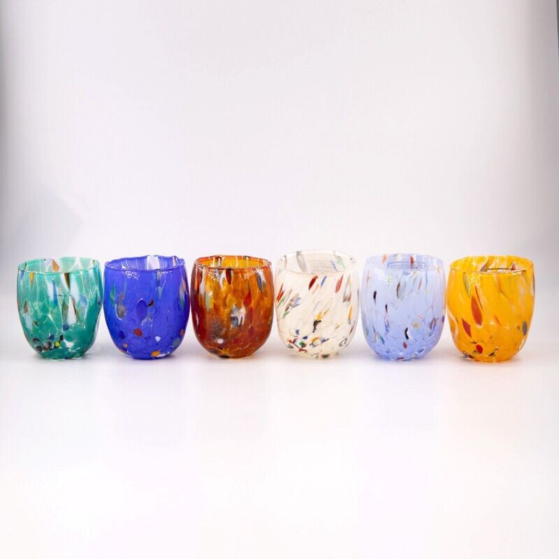 Bicchieri Botte Mignon Colorati - Confezione 6 pezzi in vetro soffiato di Murano 40ml