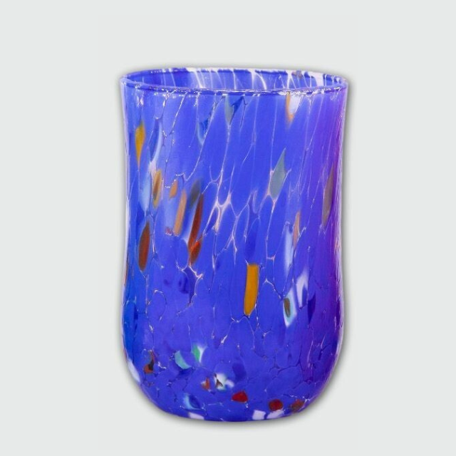 Bicchieri Alti Colorati BLU - Confezione 6 pezzi in vetro soffiato di Murano 300ml