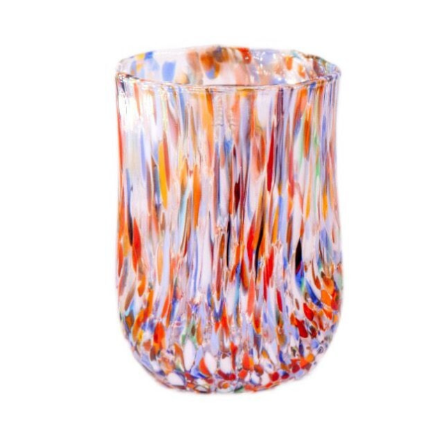 Bicchieri Alti Millefiori - Confezione 6 pezzi in vetro soffiato di Murano 300 ml