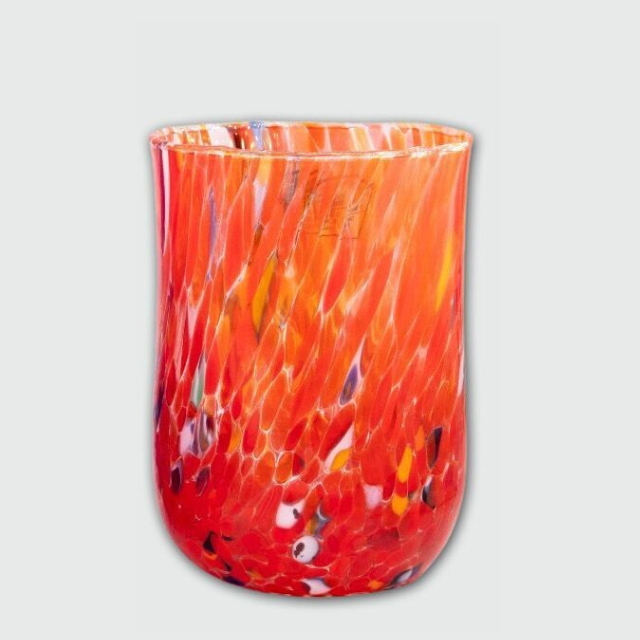 Bicchieri Alti Colorati ROSSO - Confezione 6 pezzi in vetro soffiato di Murano 300ml