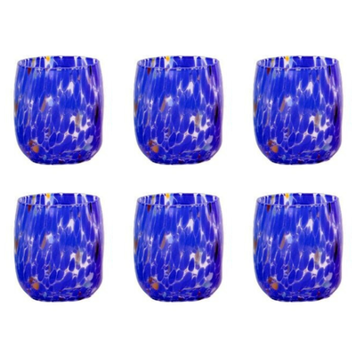 Bicchieri Botte BLU - Confezione 6 pezzi in vetro soffiato di Murano 300 ml