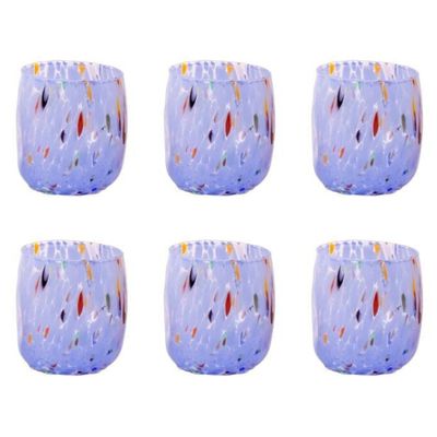 Bicchieri Botte TURCHESE - Confezione 6 pezzi in vetro soffiato di Murano 300 ml