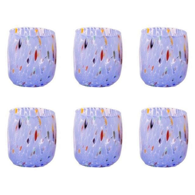Bicchieri Botte TURCHESE - Confezione 6 pezzi in vetro soffiato di Murano 300 ml