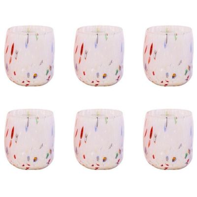 Bicchieri Botte BIANCO - Confezione 6 pezzi in vetro soffiato di Murano 300 ml