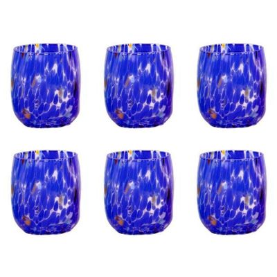 Bicchieri Botte BLU - Confezione 6 pezzi in vetro soffiato di Murano 300 ml
