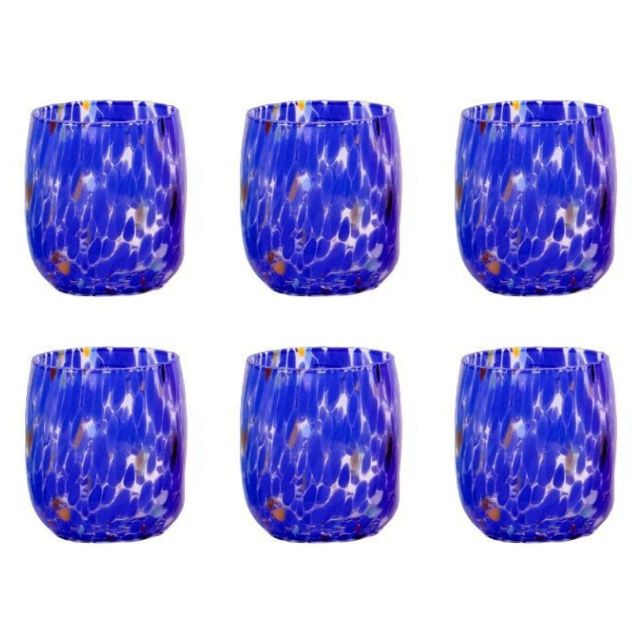 Bicchieri Botte BLU - Confezione 6 pezzi in vetro soffiato di Murano 300 ml