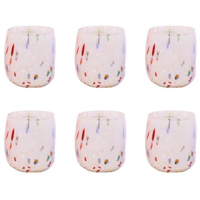 Bicchieri Botte BIANCO - Confezione 6 pezzi in vetro soffiato di Murano 300 ml