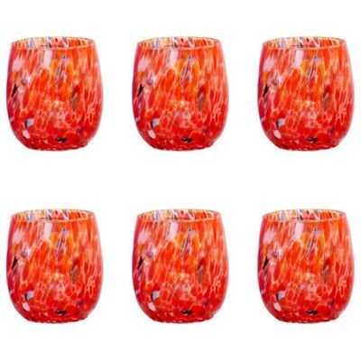 Bicchieri Botte ROSSO - Confezione 6 pezzi in vetro soffiato di Murano 300 ml