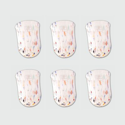 Bicchieri Alti Colorati BIANCO - Confezione 6 pezzi in vetro soffiato di Murano 300ml