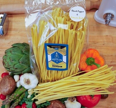 Fettucine Infused Lemon Zest and Black Pepper