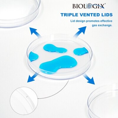 Biologix® Petri Dishes with Lids, Deep Clean, Ethylene Oxide Sterilization Petri Dish for School Science Project, Lab Experiment, Biology-60x15mm/90x15mm/90x17mm, Case of 500/200