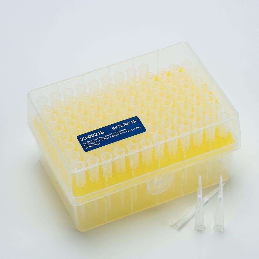 Biologix® Filter Tips -20μl, Length 51mm, 96 Pieces/Rack, 50 Racks/Case