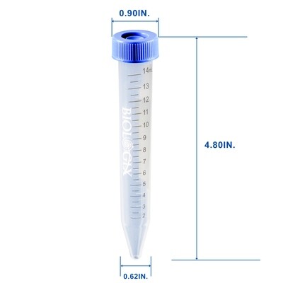 Biologix® Centrifuge Tubes-15mL, Conical Bottom, Bulk Pack, 500 Sets/Case