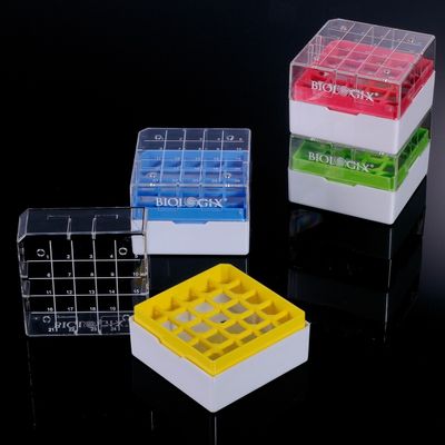 Biologix® PC Cryogenic Boxes 25- well,  Assorted Colors, 5/Pack, 30/Case