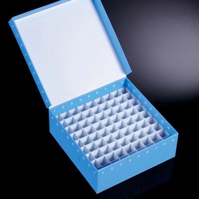 Biologix® ID-Color™ 1in. Cardboard Freezer Boxes (100 well, Blue), 5 Pieces/Pack, 4 Packs/Case