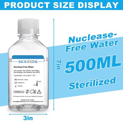 Biologix® Nuclease-Free Water, 500mL/ Bottle, 10 Bottles/Case