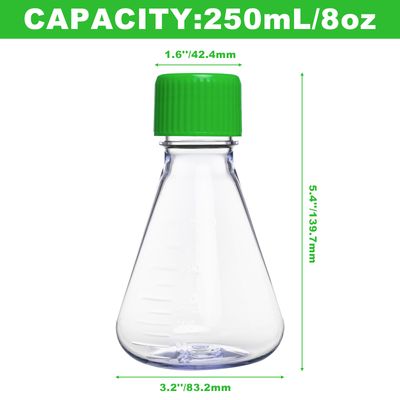 Biologix® 250ml PC Erlenmeyer Culture Flasks with vent cap, individual package, 12 Pcs/Case